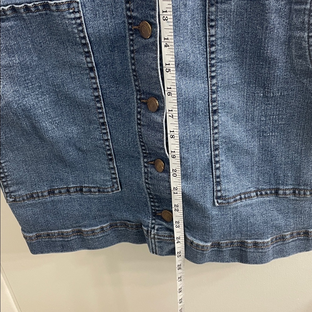 Blue Spice Denim Shirt with Gold Button - Picture 2 of 10